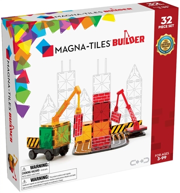 Magna-Tiles - Builder - 32 stk. - magnetisk legetøj med byggeplads
