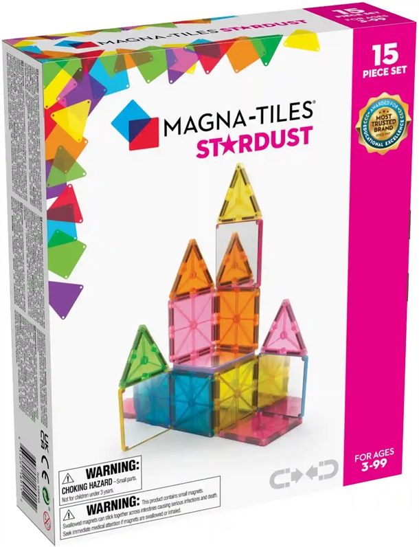Magna-Tiles - Stardust - 15 stk. m. stjernestøv
