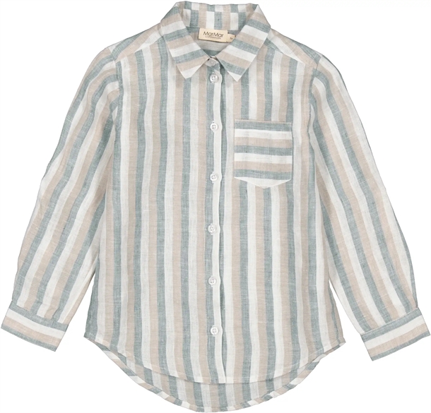 #2 - MarMar Skjorte Tommy Dusty Blue Stripe