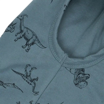 Mikk-Line Elefanthue - 2-lags bomuld - Dino Stroke AOP - 2-pak - i blå med dino print