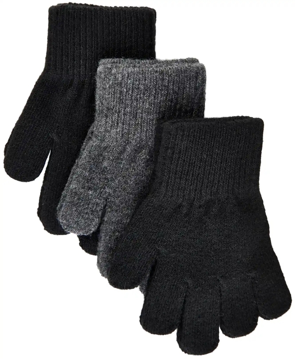 Mikk-Line Handsker - Fingervanter 3-pak - Black/Antrazite/Black
