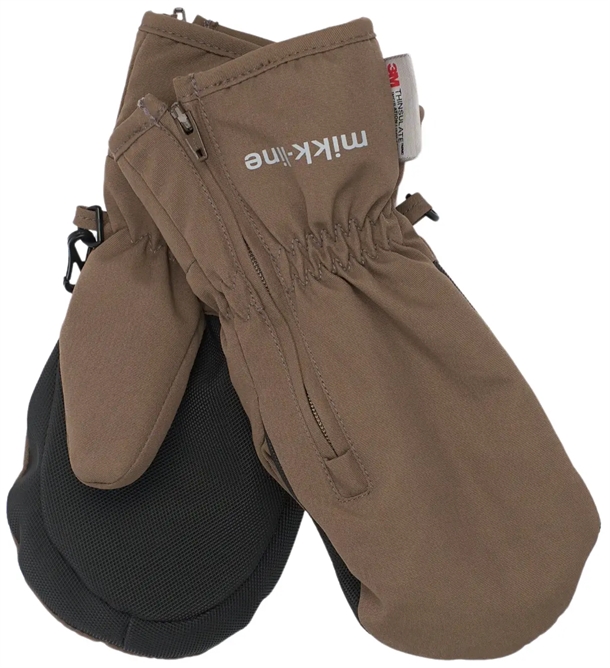 Mikk-Line Luffer med tommelfinger & lynlås - Vandtætte - Chocolate Chip - i brun