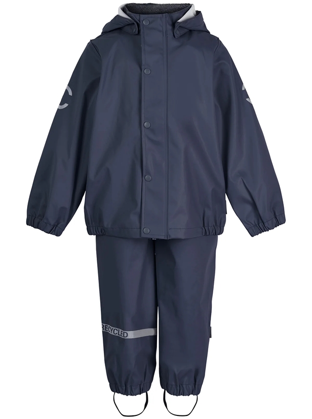 Mikk-Line Regntøj Blue Nights m. seler - genanvendt PU - i mørkeblå