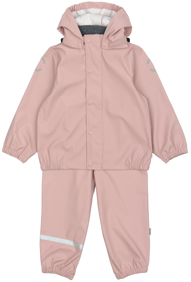 Mikk-Line Regntøj - med seler - Woodrose i rosa