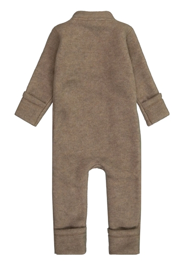 Mikk-Line Ulddragt - Dobbelt lynlås & ombuk - Melange Denver i beige