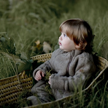 Mikk-Line Ulddragt - Dobbelt lynlås & ombuk - Melange Denver i beige