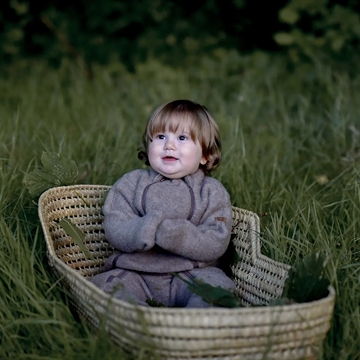 Mikk-Line Ulddragt - Dobbelt lynlås & ombuk - Melange Denver i beige
