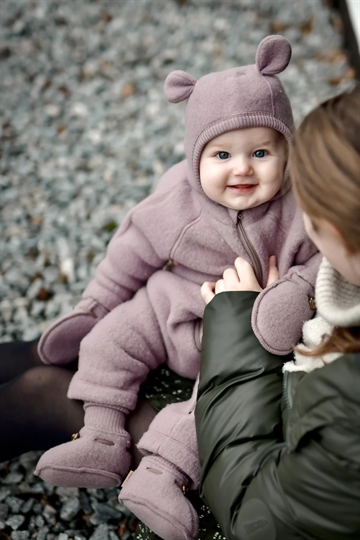 Mikk-Line Ulddragt m/lynlås & ombuk - Twilight Mauve