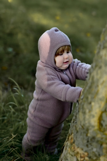 Mikk-Line Ulddragt m/lynlås & ombuk - Twilight Mauve