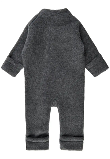 Mikk-Line Ulddragt med ombuk i Anthracite Melange - mørkegrå