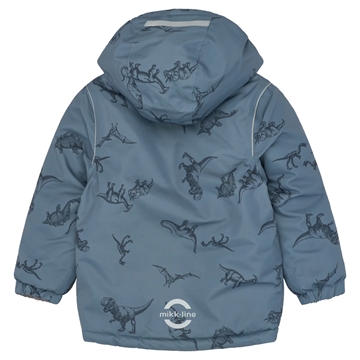 Mikk-Line Vinterjakke - 20.000 mm - Dino Stroke AOP - i blå med dino print
