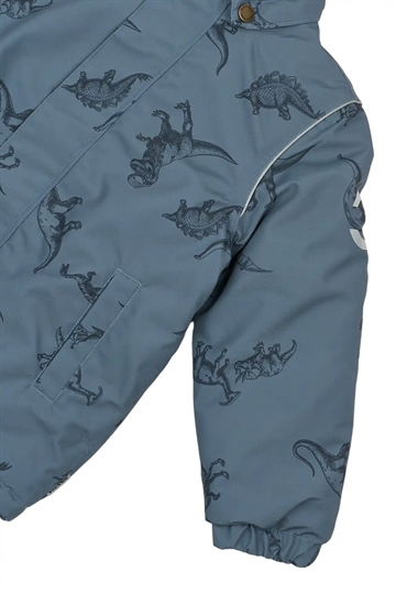 Mikk-Line Vinterjakke - 20.000 mm - Dino Stroke AOP - i blå med dino print