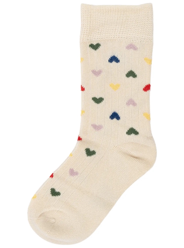 Minipop Bambus Strømper Hjerter - Off White Heart