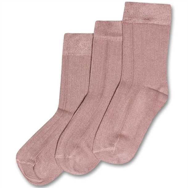 Minipop Strømper - Bambus - Rose - 3-pak i rosa