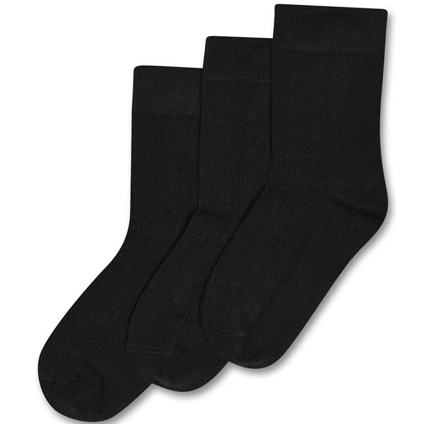 Minipop Strømper - Bambus - Sort - 3-pak