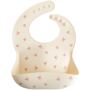 Mushie hagesmæk Bows med rosa sløjfer