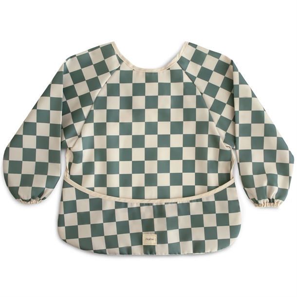 Mushie hagesmæk med ærmer - Olive Check