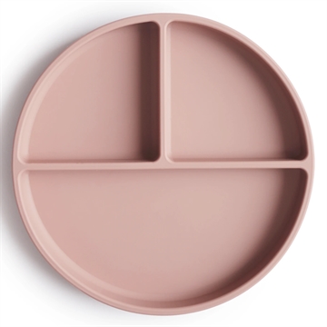Mushie tallerken med sugekop - Blush i rosa