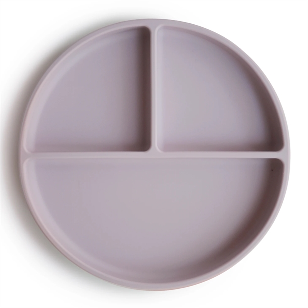 Mushie tallerken med sugekop - Soft Lilac