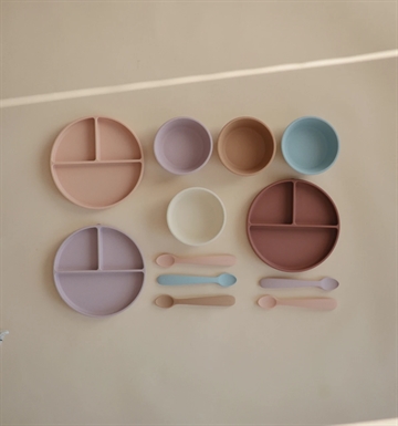 Mushie tallerken med sugekop - Soft Lilac