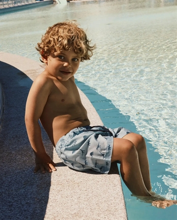 Name It Badebukser - Dinosaur - NmmZune - Blue Fog i blå med dino print