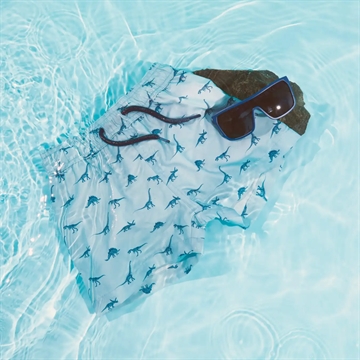 Name It Badebukser - Dinosaur - NmmZune - Blue Fog i blå med dino print