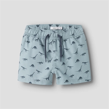 Name It Badebukser - Dinosaur - NmmZune - Blue Fog i blå med dino print