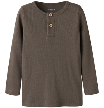 Name It Bluse - Kab - Morel - i brun lavet med rib