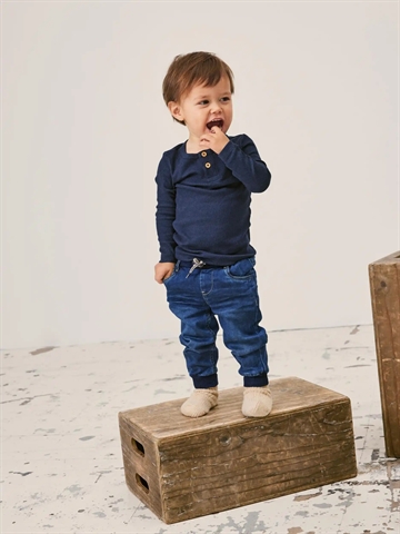 Name It Bluse Kab Rib Dark Sapphire - bluse til dreng - mørkeblå