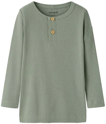 Name It Bluse - Kab Rib - Shadow i støvet grøn