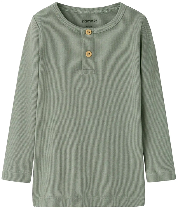 Name It Bluse - Kab Rib - Shadow i støvet grøn