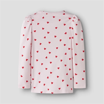 Name It Bluse - nmfbHEART - Cradle Pink - rosa med røde hjerter