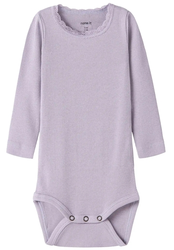 Name It Body - Kab Rib - Lavender Gray i støvet lilla
