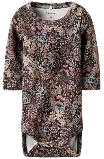 Name It Body - NBFRESA - Chocolate Brown med blomsterprint