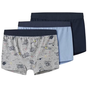 Name It Boxershorts - 3-pak - Grey Melange / Endless Sky / Navy Blazer