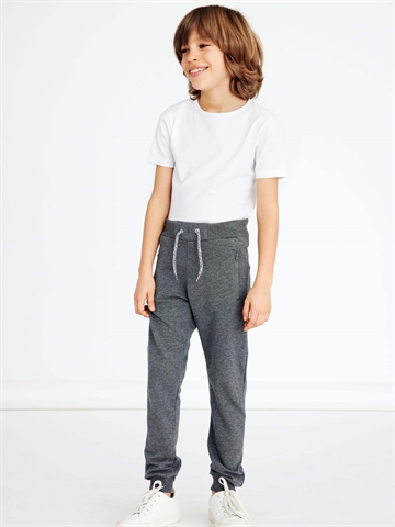Name It Bukser Honk Dark Grey Melange i meleret grå