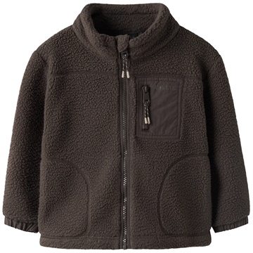 Name It Fleece Jakke - nmmMiller Sherpa - Chocolate Brown i brun