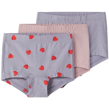Name It Hipster - 3-pak nmfThights - Lavender Hearts