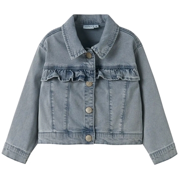 Name It Jakke - Denim Frill - nmfJulia - Light Blue Denim