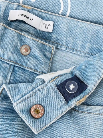 Name It Jeans - nmfRose Wide Jeans - Light Blue Denim med smiley