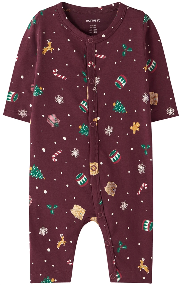 Name It Julenatdragt - Vismas - Burgundy Xmas AOP 