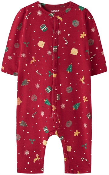 Name It Julenatdragt - Vismas - Jester Red Xmas AOP