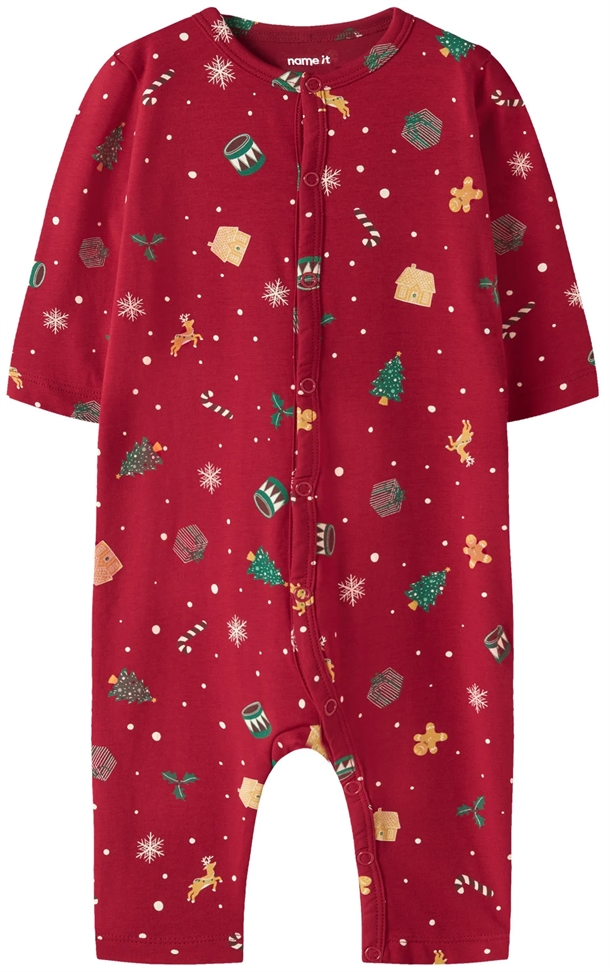 Name It Julenatdragt - Vismas - Jester Red Xmas AOP