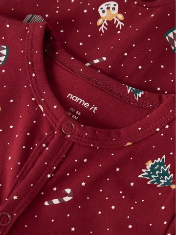Name It Julenatdragt - Vismas - Red Dahlia Christmas