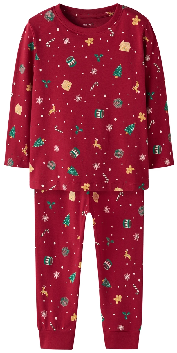 Name It Julenattøj - Vismas - Jester Red Xmas AOP Red 