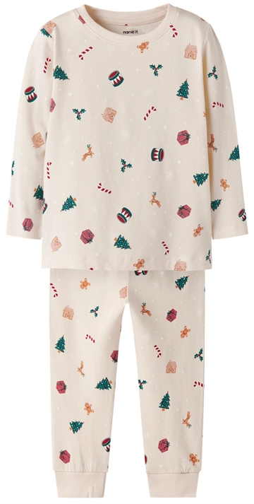 Name It Julenattøj - Vismas - Whitecap Gray Xmas AOP