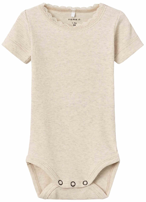 Name It Rib Kab Kortærmet Body - Peyote Melange