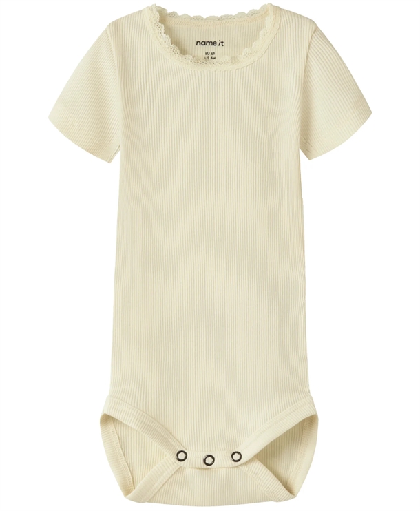 Name It Kortærmet Body - Kab - Pear Sorbet - i pastel gul