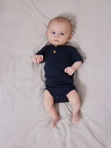 Name It Kortærmet Body - Kab Rib Knapper - Dark Sapphire