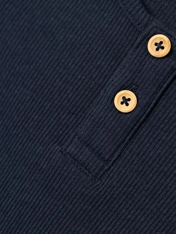 Name It Kortærmet Body - Kab Rib Knapper - Dark Sapphire